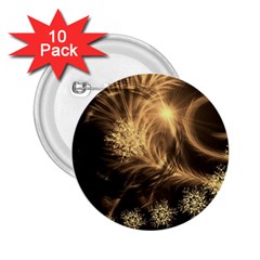 Golden Feather And Ball Decoration 2 25  Buttons (10 Pack) 