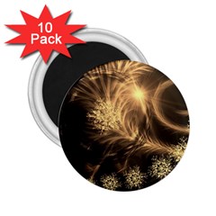 Golden Feather And Ball Decoration 2 25  Magnets (10 Pack) 