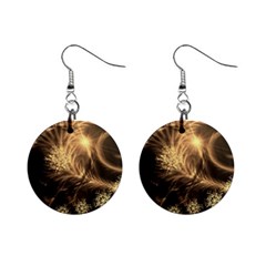 Golden Feather And Ball Decoration Mini Button Earrings