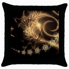 Golden Feather And Ball Decoration Throw Pillow Case (black) by picsaspassion