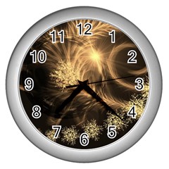 Golden Feather And Ball Decoration Wall Clocks (silver) 