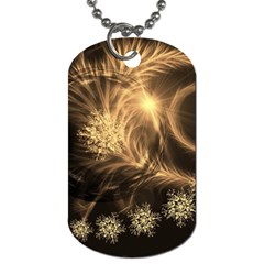 Golden Feather And Ball Decoration Dog Tag (one Side)