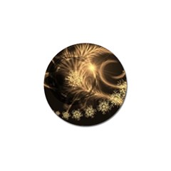 Golden Feather And Ball Decoration Golf Ball Marker