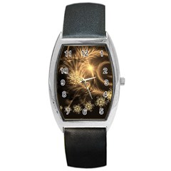 Golden Feather And Ball Decoration Barrel Style Metal Watch