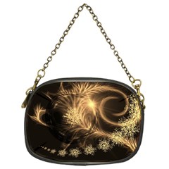 Golden Feather And Ball Decoration Chain Purses (one Side) 