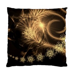 Golden Feather And Ball Decoration Standard Cushion Case (one Side)