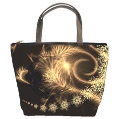 Golden Feather And Ball Decoration Bucket Bags