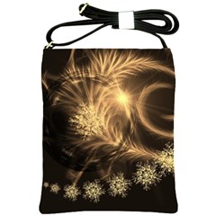 Golden Feather And Ball Decoration Shoulder Sling Bags by picsaspassion