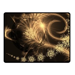 Golden Feather And Ball Decoration Fleece Blanket (small) by picsaspassion