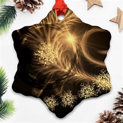 Golden Feather And Ball Decoration Ornament (snowflake) 