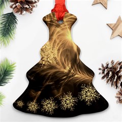 Golden Feather And Ball Decoration Christmas Tree Ornament (2 Sides)