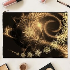 Golden Feather And Ball Decoration Cosmetic Bag (xxxl) 