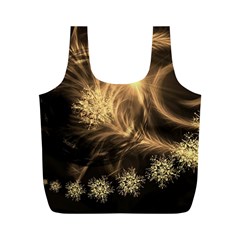 Golden Feather And Ball Decoration Full Print Recycle Bags (m) 