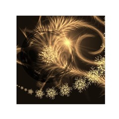 Golden Feather And Ball Decoration Small Satin Scarf (square)