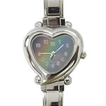 Between the Rainbow Heart Italian Charm Watch Front