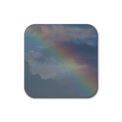 Rainbow In The Sky Rubber Coaster (square) 