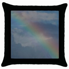 Rainbow In The Sky Throw Pillow Case (black)