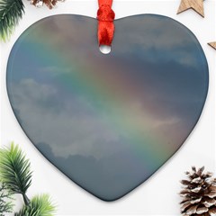 Rainbow In The Sky Heart Ornament (2 Sides)