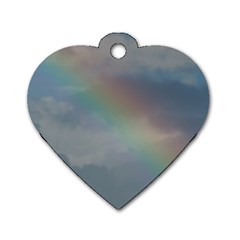 Rainbow In The Sky Dog Tag Heart (one Side)