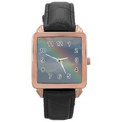 Rainbow In The Sky Rose Gold Leather Watch 