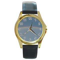 Colorful Rainbow Round Gold Metal Watch