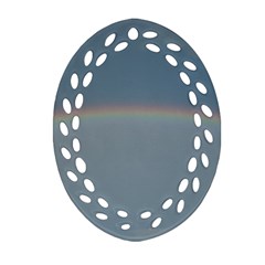 Colorful Rainbow Oval Filigree Ornament (2-Side) 