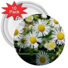 White Summer Flowers, Watercolor Painting 3  Buttons (10 Pack) 