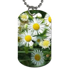 White Summer Flowers, Watercolor Painting Dog Tag (two Sides)