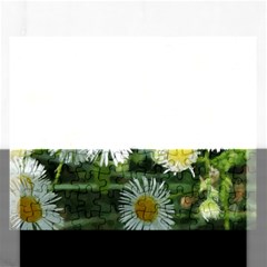 White Summer Flowers, Watercolor Painting Rectangular Jigsaw Puzzl