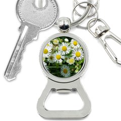 White Summer Flowers, Watercolor Painting Bottle Opener Key Chains by picsaspassion