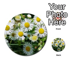 White Summer Flowers, Watercolor Painting Multi-purpose Cards (round) 