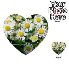 White Summer Flowers, Watercolor Painting Multi-purpose Cards (heart) 