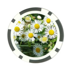 White Summer Flowers, Watercolor Painting Poker Chip Card Guards (10 Pack) 