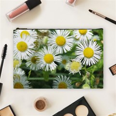 White Summer Flowers, Watercolor Painting Cosmetic Bag (large) 