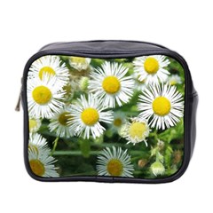 White Summer Flowers, Watercolor Painting Mini Toiletries Bag 2-side