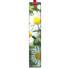 White Summer Flowers, Watercolor Painting Large Book Marks by picsaspassion