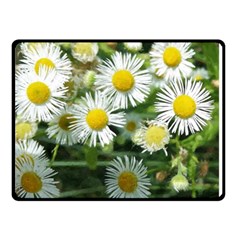 White Summer Flowers, Watercolor Painting Double Sided Fleece Blanket (small) 