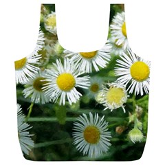 White Summer Flowers, Watercolor Painting Full Print Recycle Bags (l) 