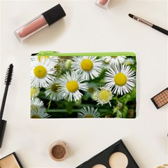 White Summer Flowers, Watercolor Painting Cosmetic Bag (xs)