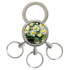 White Summer Flowers Oil Painting Art 3-ring Key Chains by picsaspassion