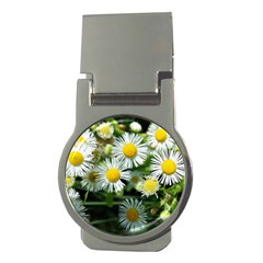 White Summer Flowers Oil Painting Art Money Clips (round) 