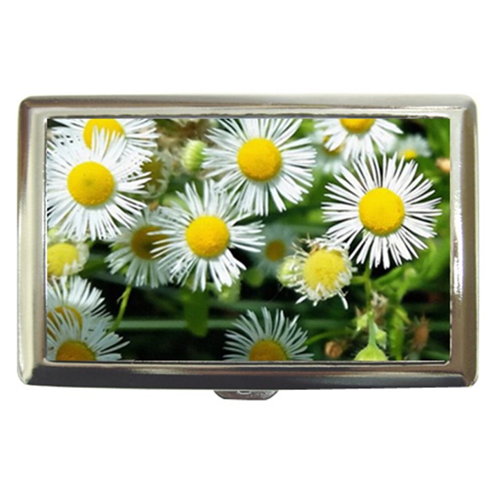 White summer flowers oil painting art Cigarette Money Cases