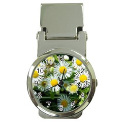 White Summer Flowers Oil Painting Art Money Clip Watches