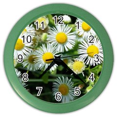 White Summer Flowers Oil Painting Art Color Wall Clocks