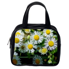 White Summer Flowers Oil Painting Art Classic Handbags (one Side)