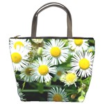 White summer flowers oil painting art Bucket Bags Front