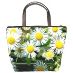 White summer flowers oil painting art Bucket Bags Back