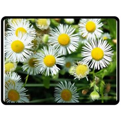 White Summer Flowers Oil Painting Art Fleece Blanket (large) 