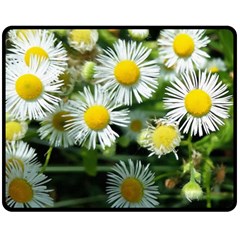 White Summer Flowers Oil Painting Art Double Sided Fleece Blanket (medium) 