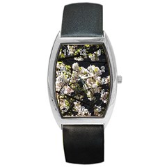 Japanese Cherry Blossom Barrel Style Metal Watch